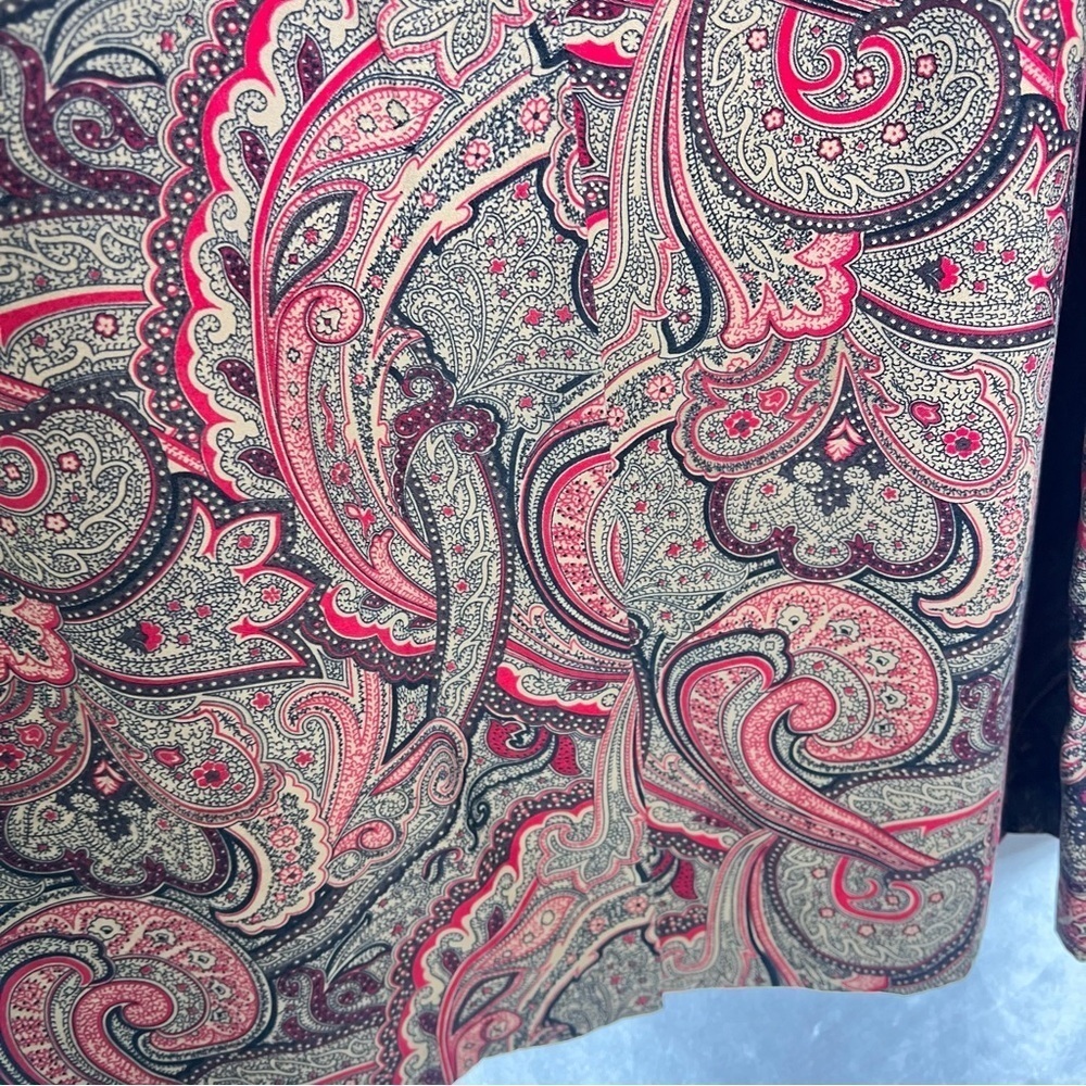 Boho Faux Suede Paisley Print Maxi Skirt – Earthy Stretch Fit | Size 16 - Picture 6 of 9